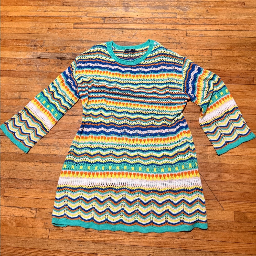 SHEIN Multicolor Striped Long Sleeve Dress